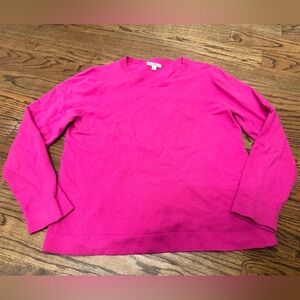 J. Crew Bright Hot Pink Crewneck Sweater